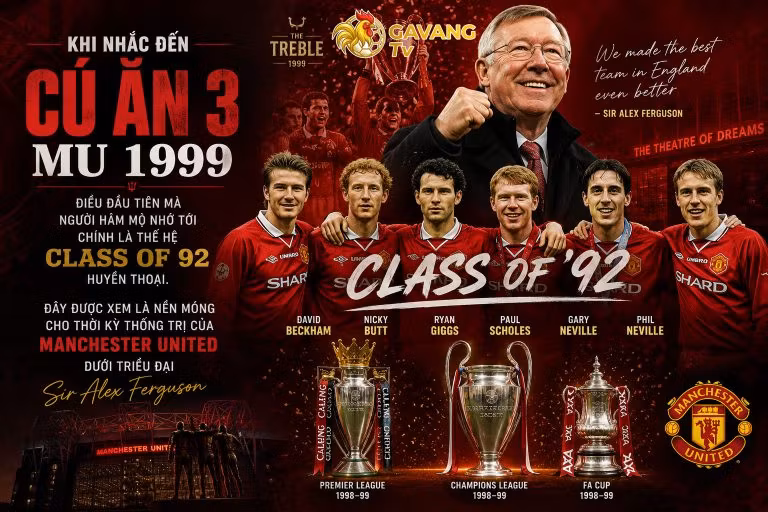 Cú ăn 3 MU 1999 vẫn được xem là chuẩn mực thành công mà rất ít đội bóng tại châu Âu có thể chạm tới
