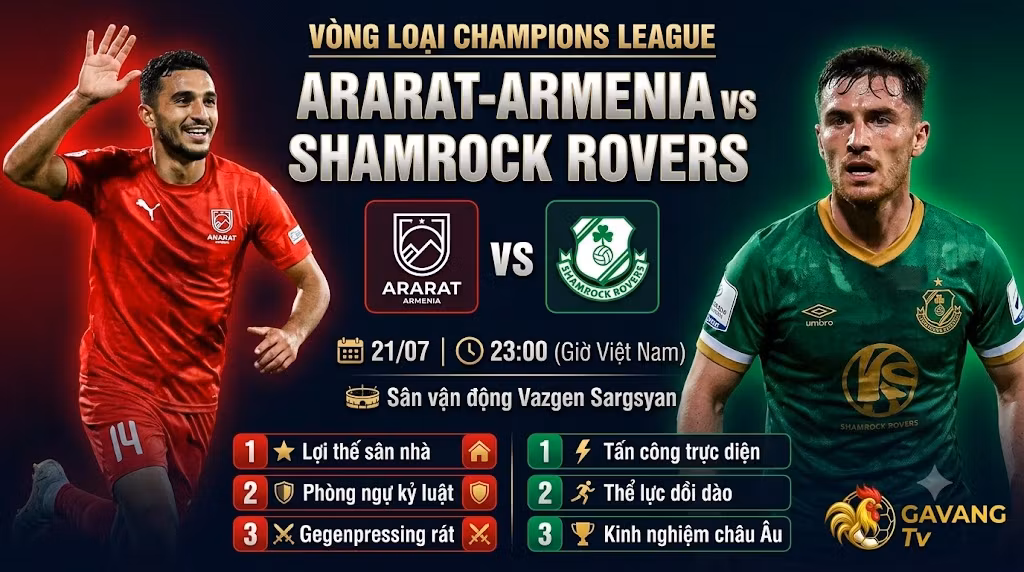 Nhận định Ararat-Armenia vs Shamrock Rovers, 23h00 21/07: Điểm tựa Vazgen Sargsyan